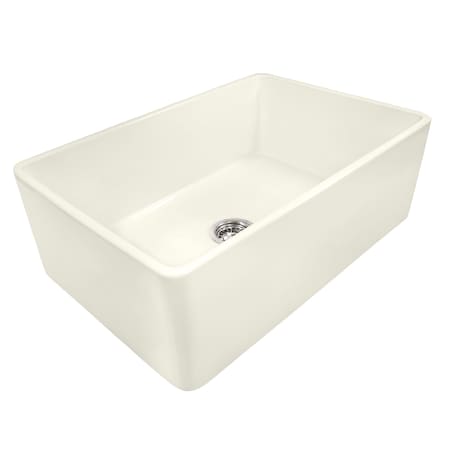 Ruvati 30"x20" Farmhouse Apron-Front Kitchen Sink Sgl Bowl, Biscuit RVL2100BS